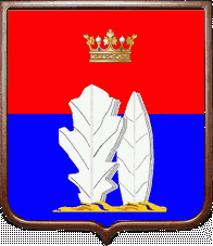 Геральдически правильный герб Всеволожска с дворянской короной рода Всеволожских.